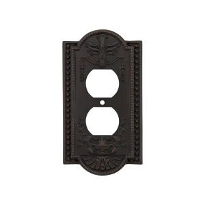 Meadows Switch Plate with Outlet in Timeless Bronze