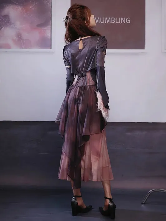 Mermaid Printed Fake Two-piece Dress【s0000003997】