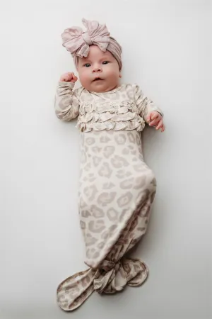 Natural Leopard Knot Gown