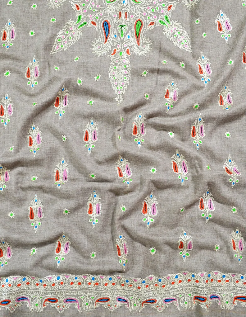 natural tilla jamma embroidery pashmina shawl 8230
