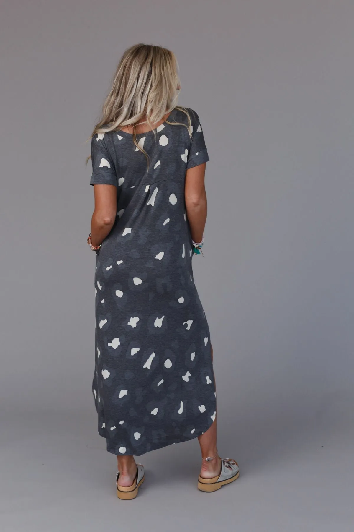 On The Prowl Leopard Maxi Dress - Black