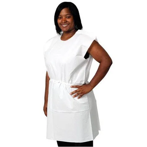 Patient Examination Gowns 30 x 42" Disposable, White, 50/Case