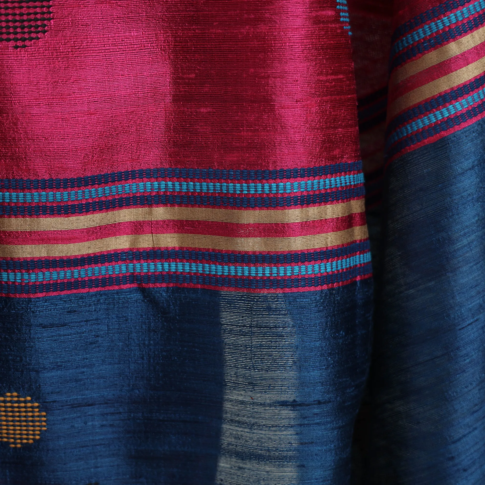 Pink - Bhagalpuri Pure Desi Tussar Silk Handloom Saree with Zari Border