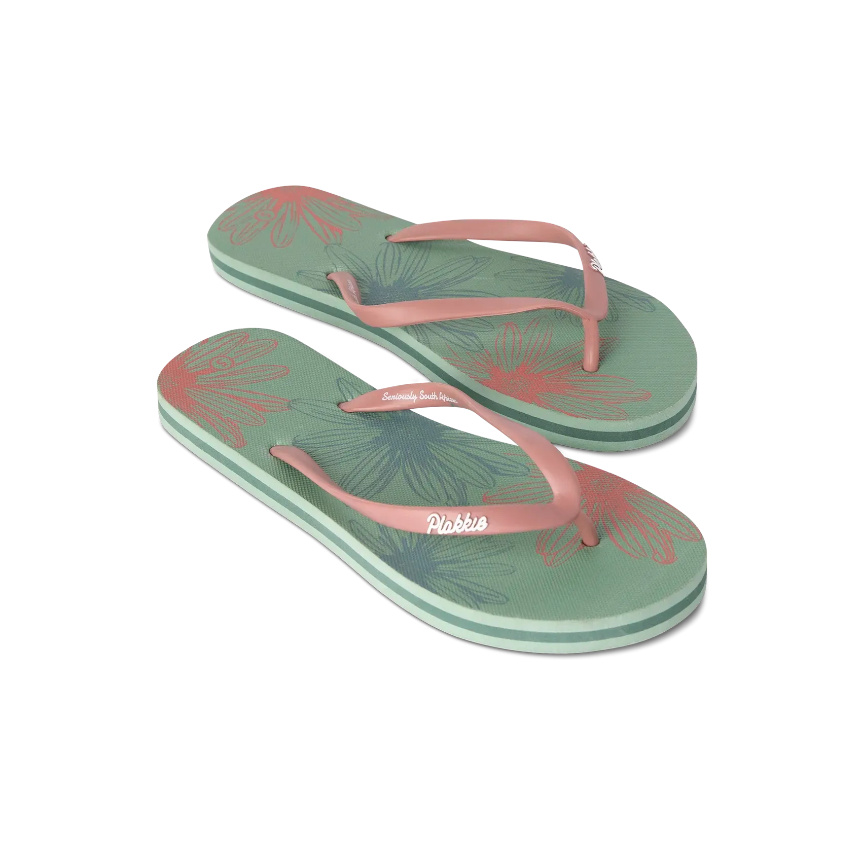 Plakkie Women's Victoria (Green and Dusty Pink)