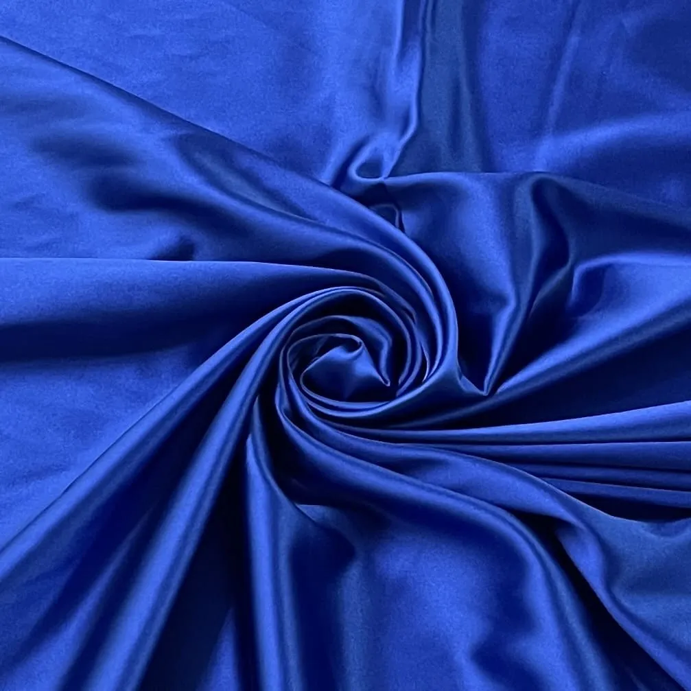 Premium Royal Blue Solid Celina Satin With Lycra Fabric