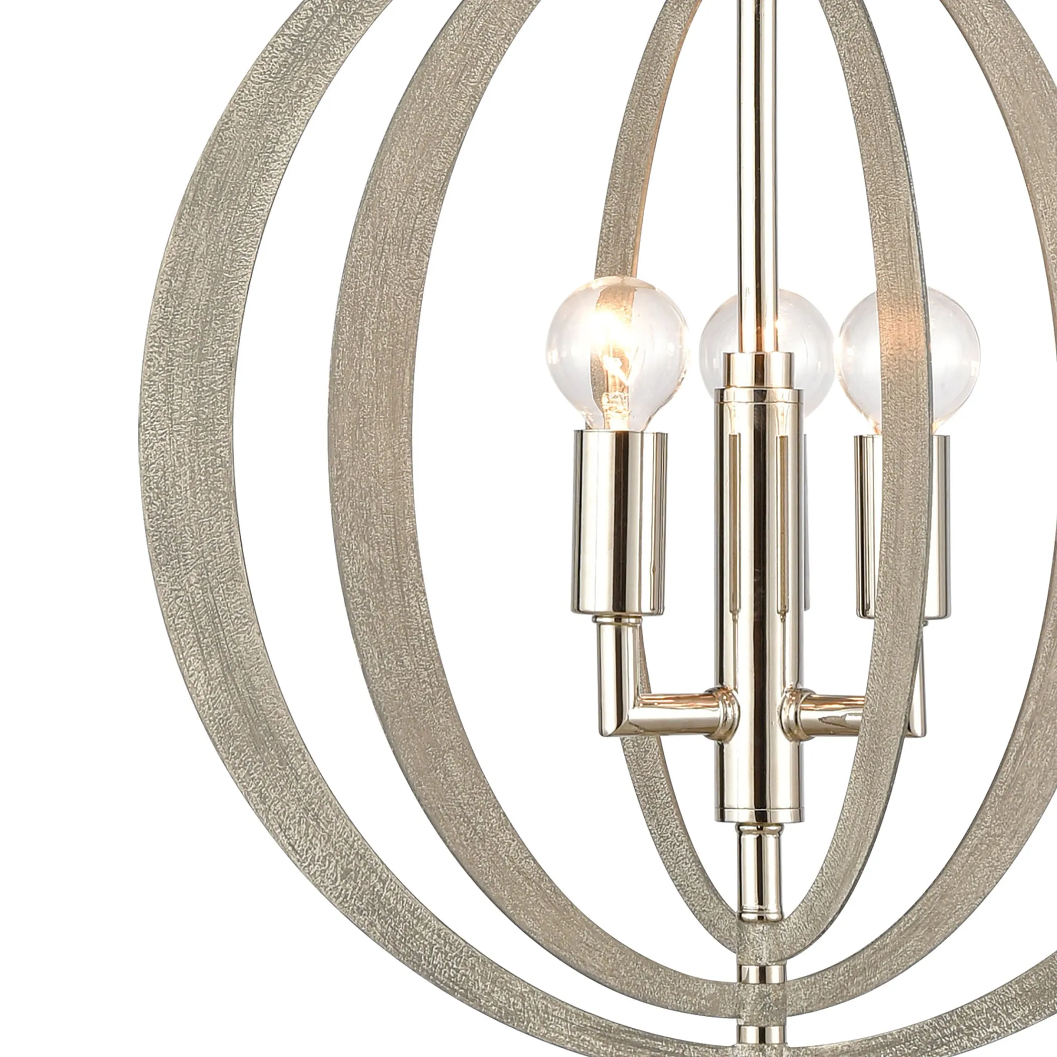 Retro Wings 14" 3 Light Chandelier in Sandy Beechwood
