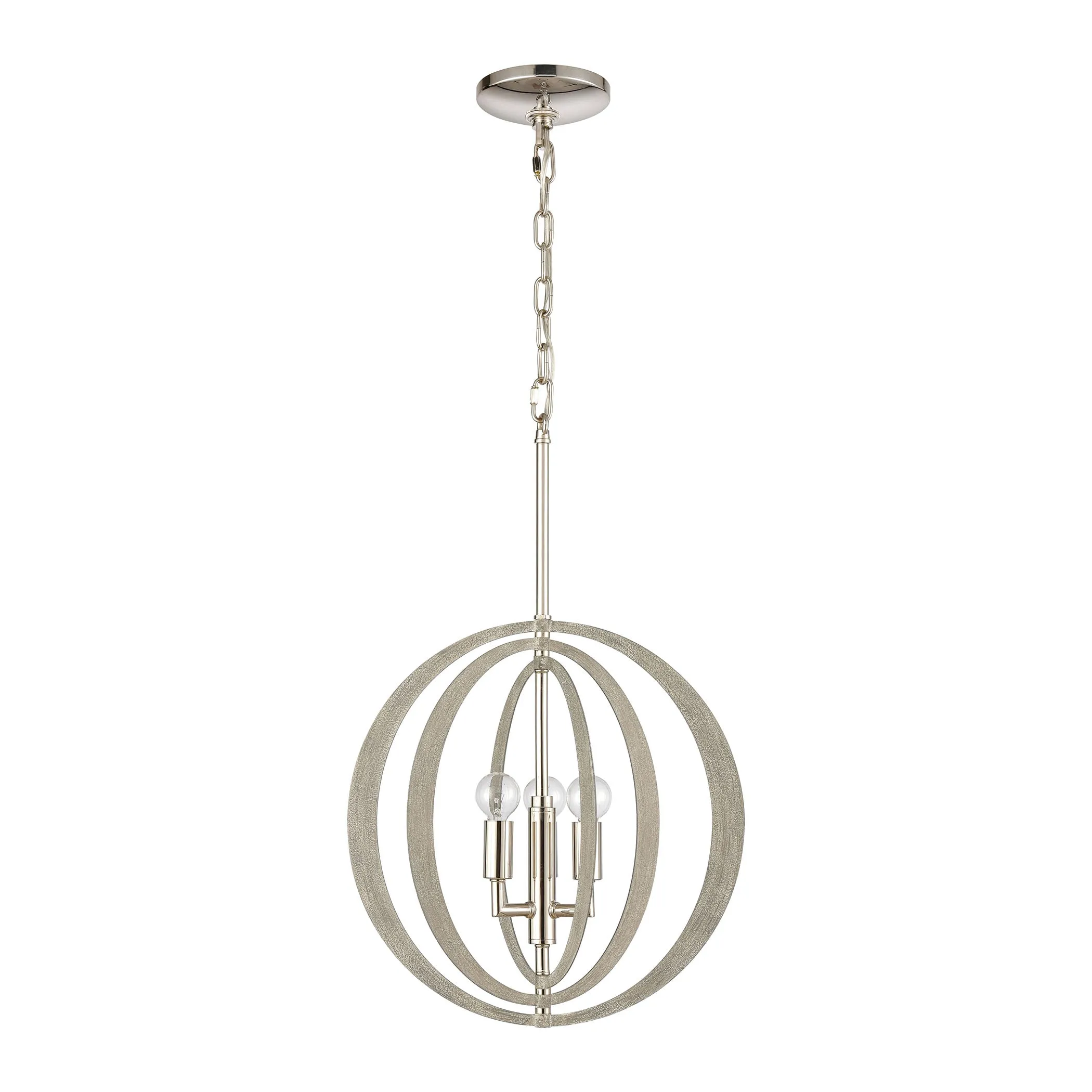 Retro Wings 14" 3 Light Chandelier in Sandy Beechwood
