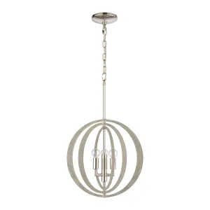 Retro Wings 14" 3 Light Chandelier in Sandy Beechwood