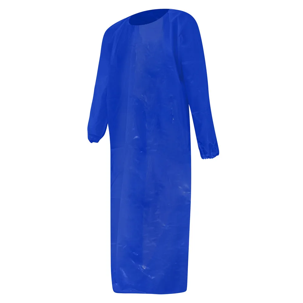 Reusable 55" Polyurethane Gowns | Chemical and Oil Resistant | 5.5 Mil | Bag of 6 Gowns