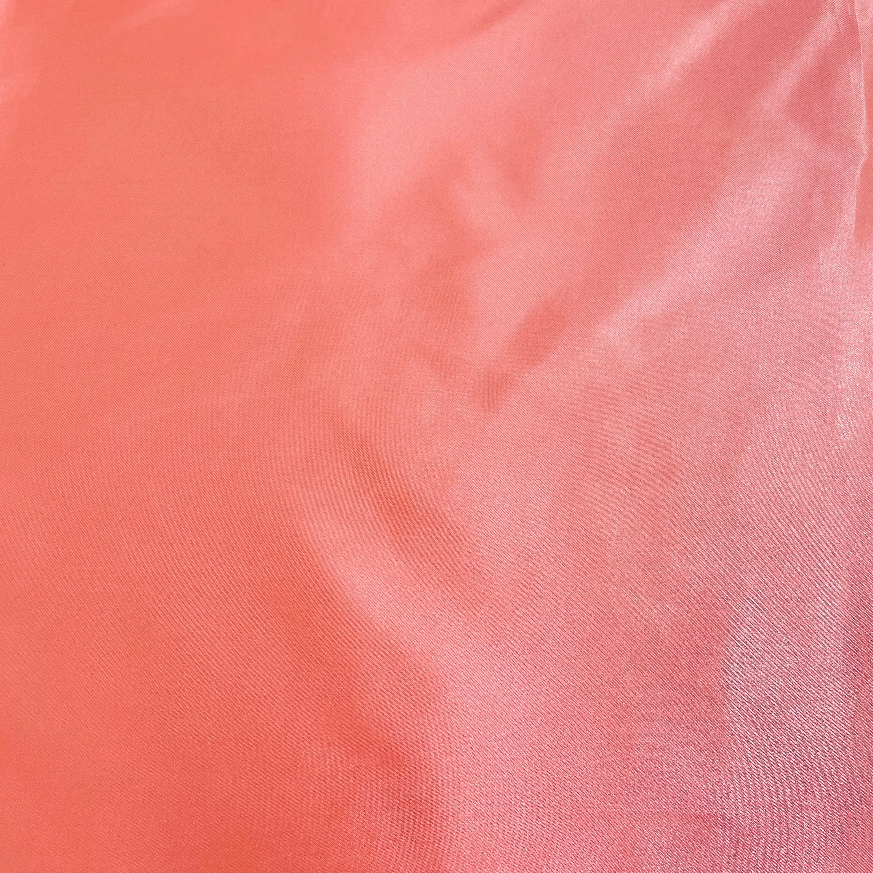 Salmon Pink Solid Satin Fabric