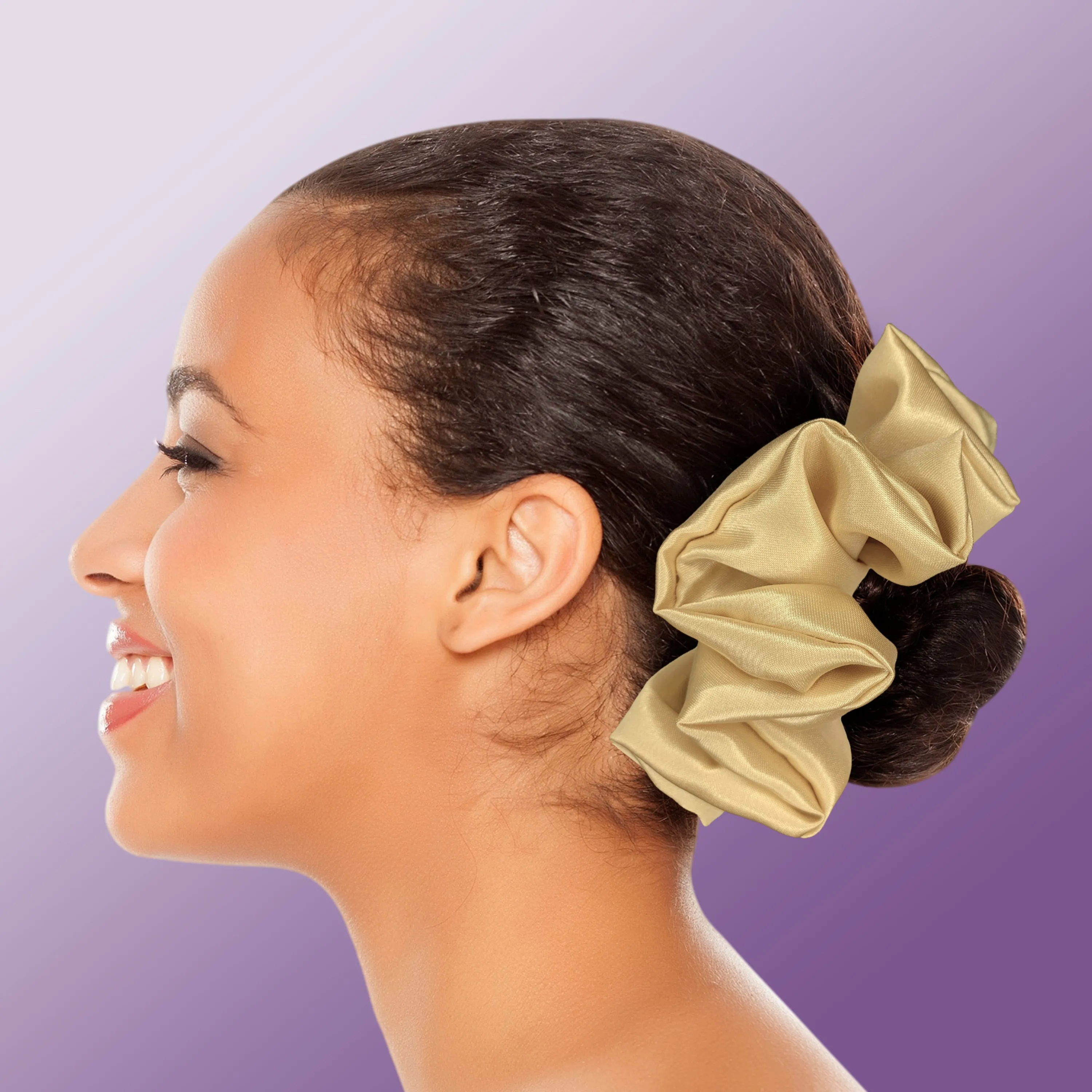Scrunchies Premium Bridal Satin Available in 3 Sizes Made in the USA Champagne