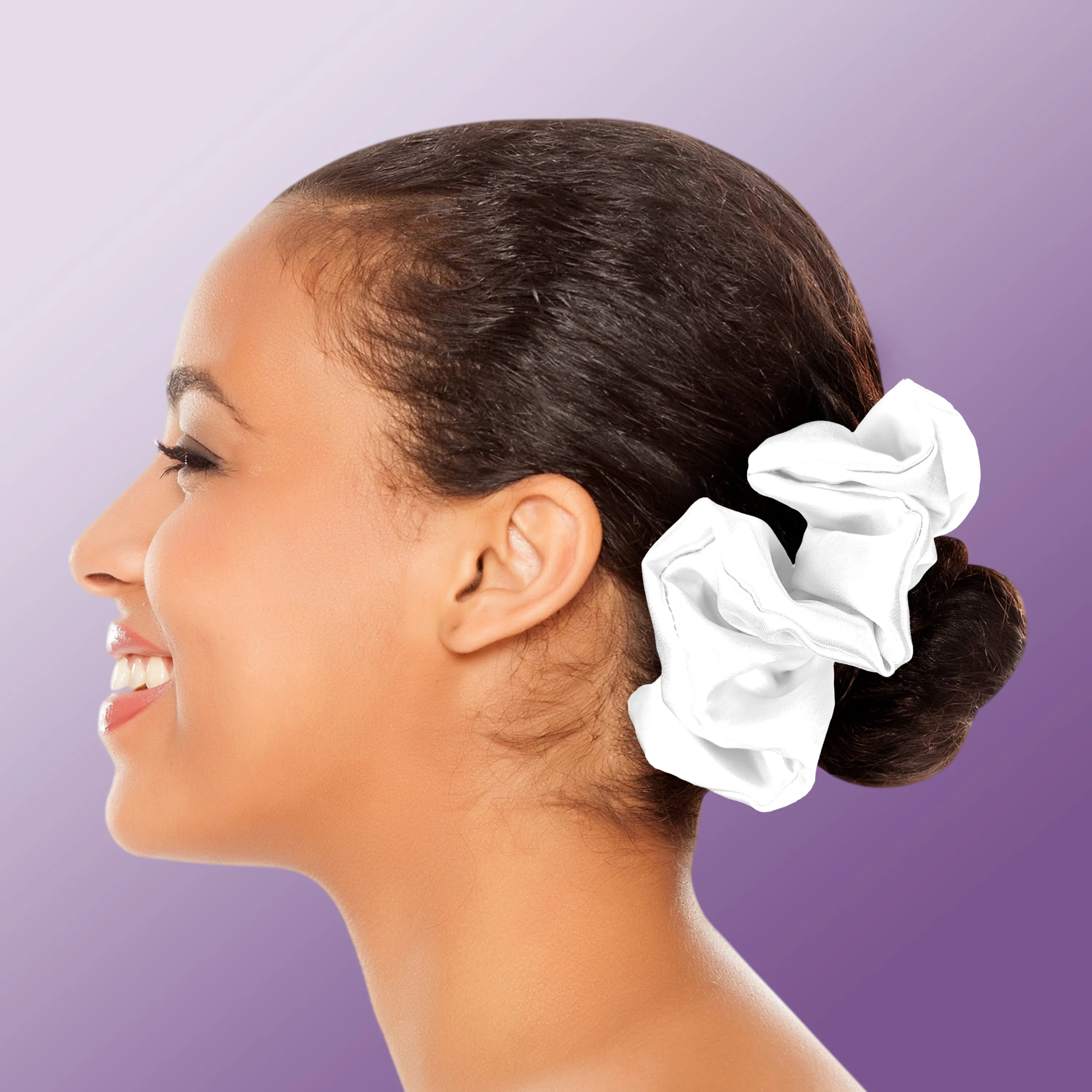 Scrunchies Premium Bridal Satin Available in 3 Sizes Made in the USA White