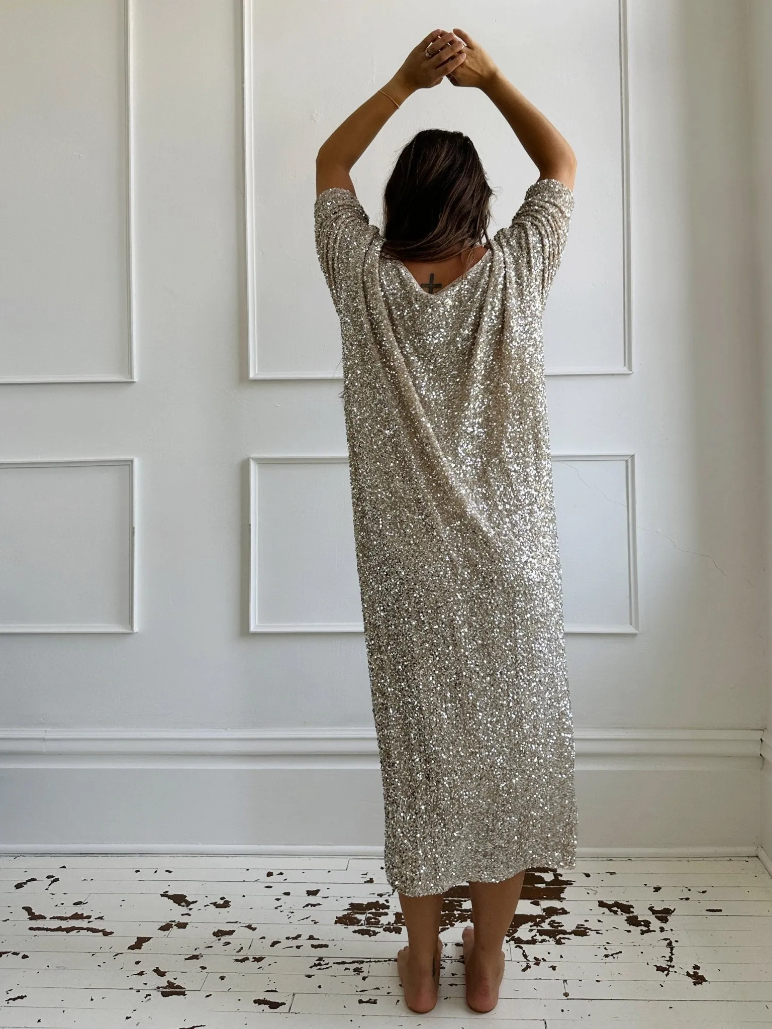 Sequins Midi Shift Dress