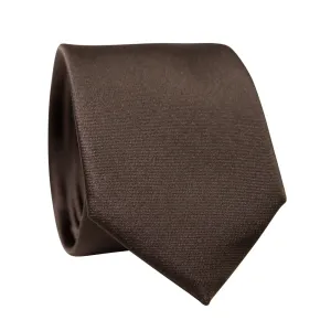 Solid Brown Satin Tie