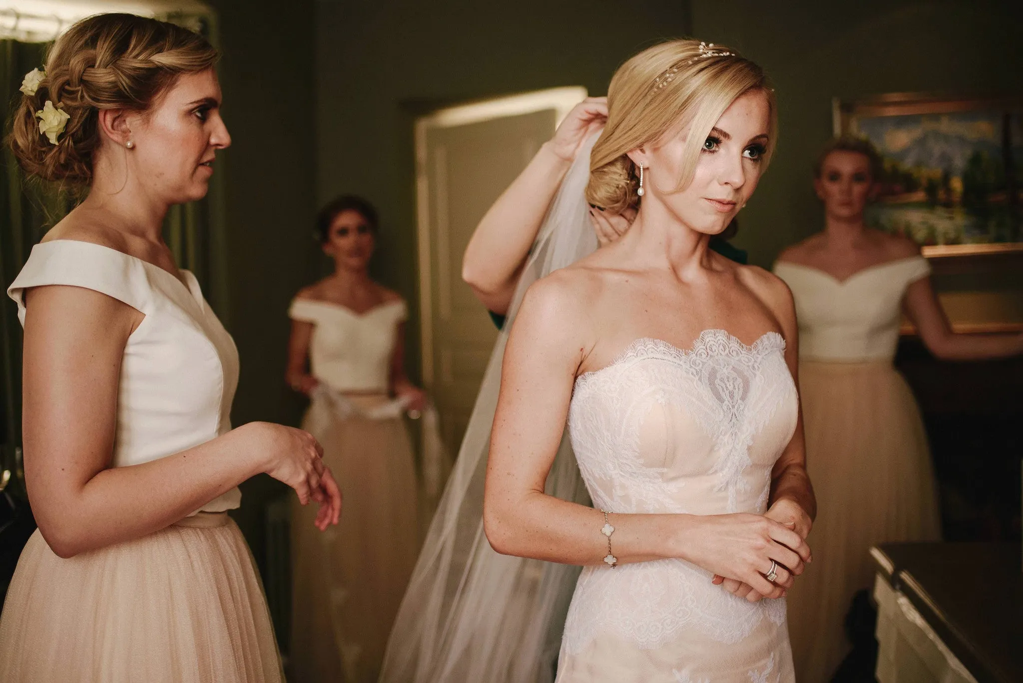 Sophie, London - silk veil & hair vine