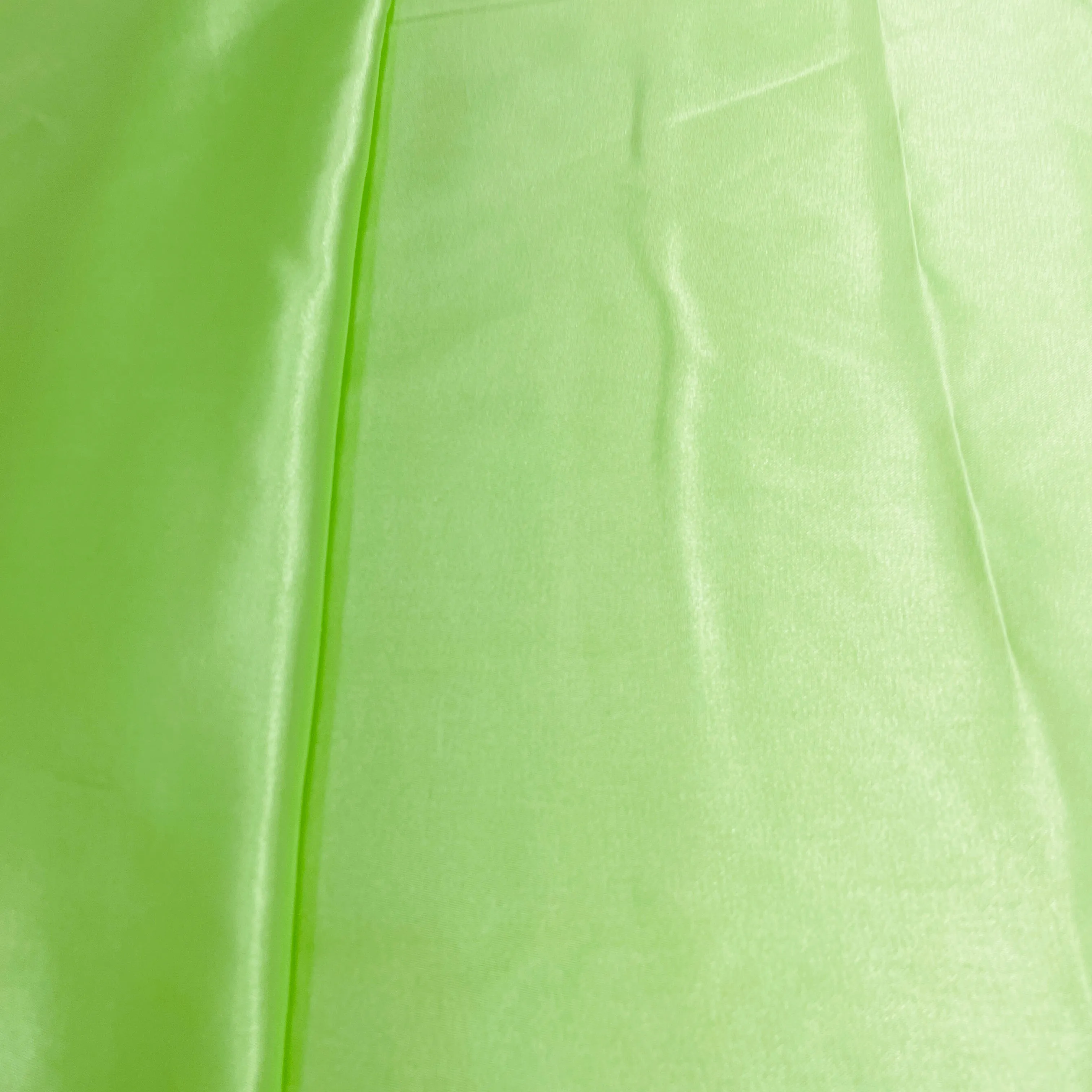 Spring Green Solid Satin Fabric