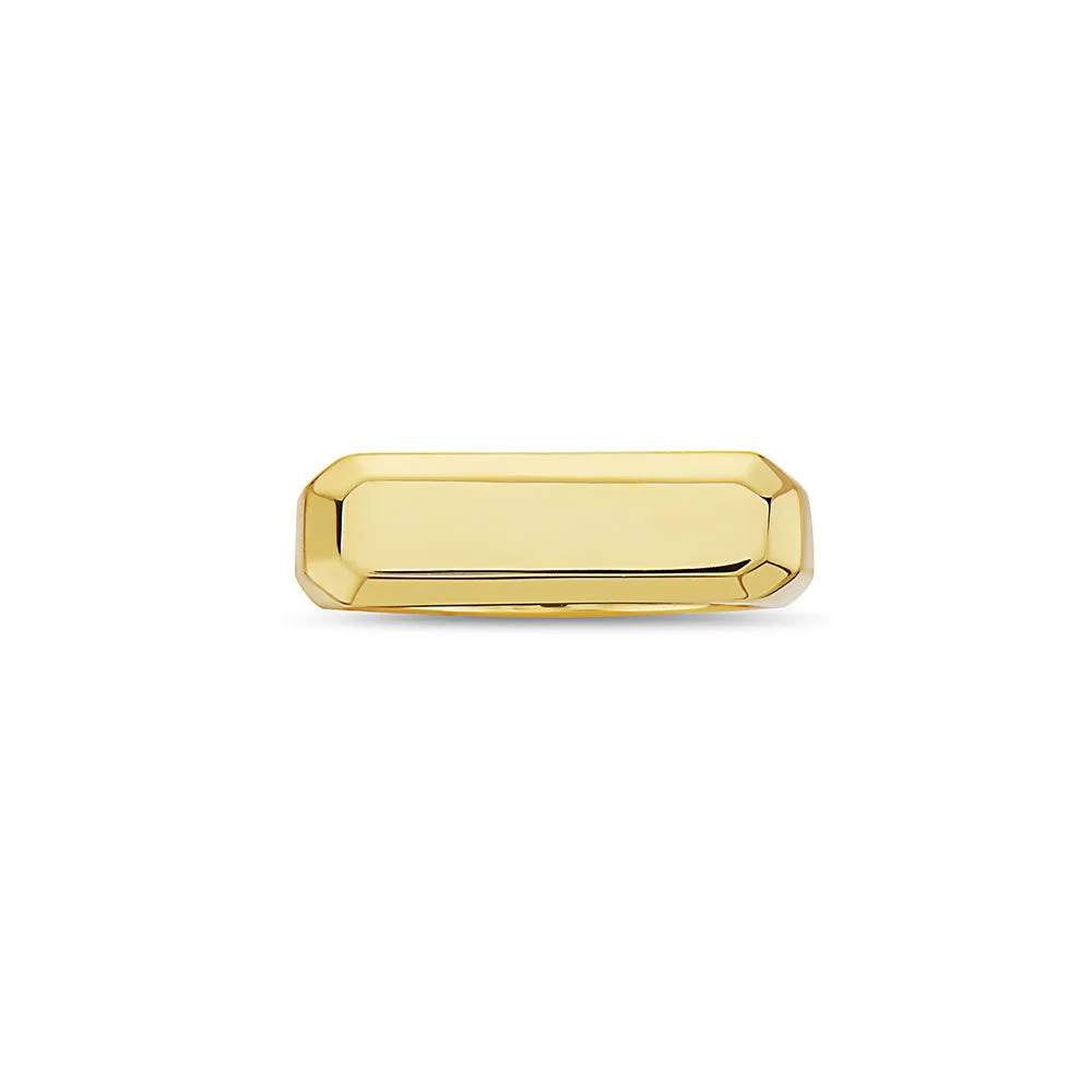 The Marie Ring  - JOEY ZAUZIG RECTANGULAR GOLD BAR SHAPE RING