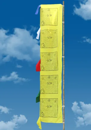 Tibetan Windhorse Printed Yellow Vertical Prayer Flags