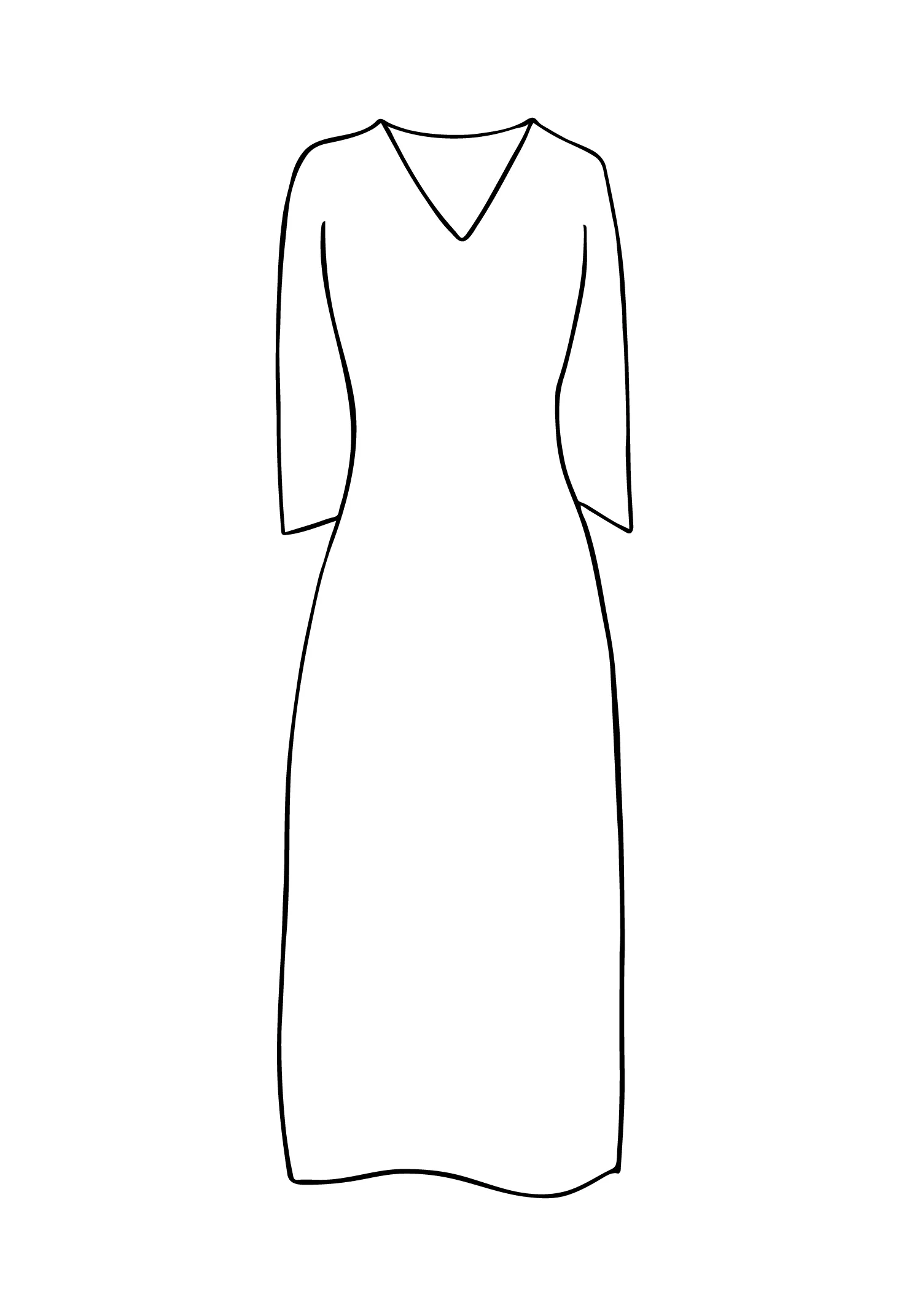V Neck Kaftan in Navy