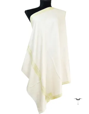 white tilla embroidery pashmina shawl 8614
