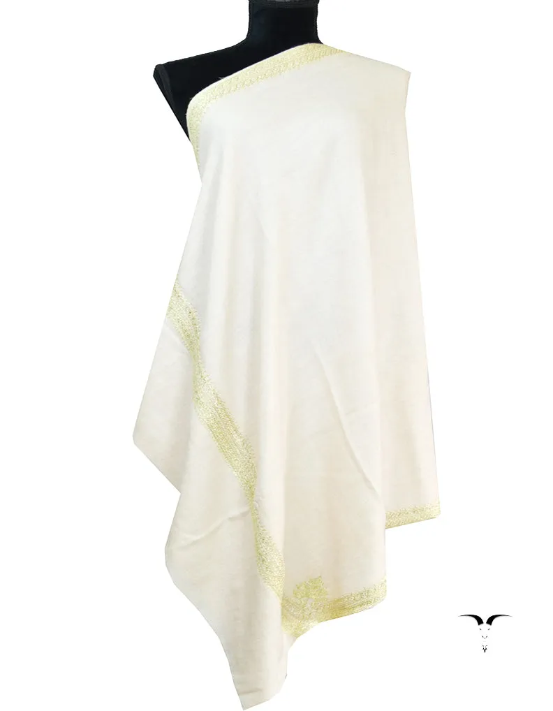 white tilla embroidery pashmina shawl 8614