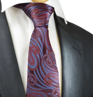 Wine Red Wild Paisley Design Tie